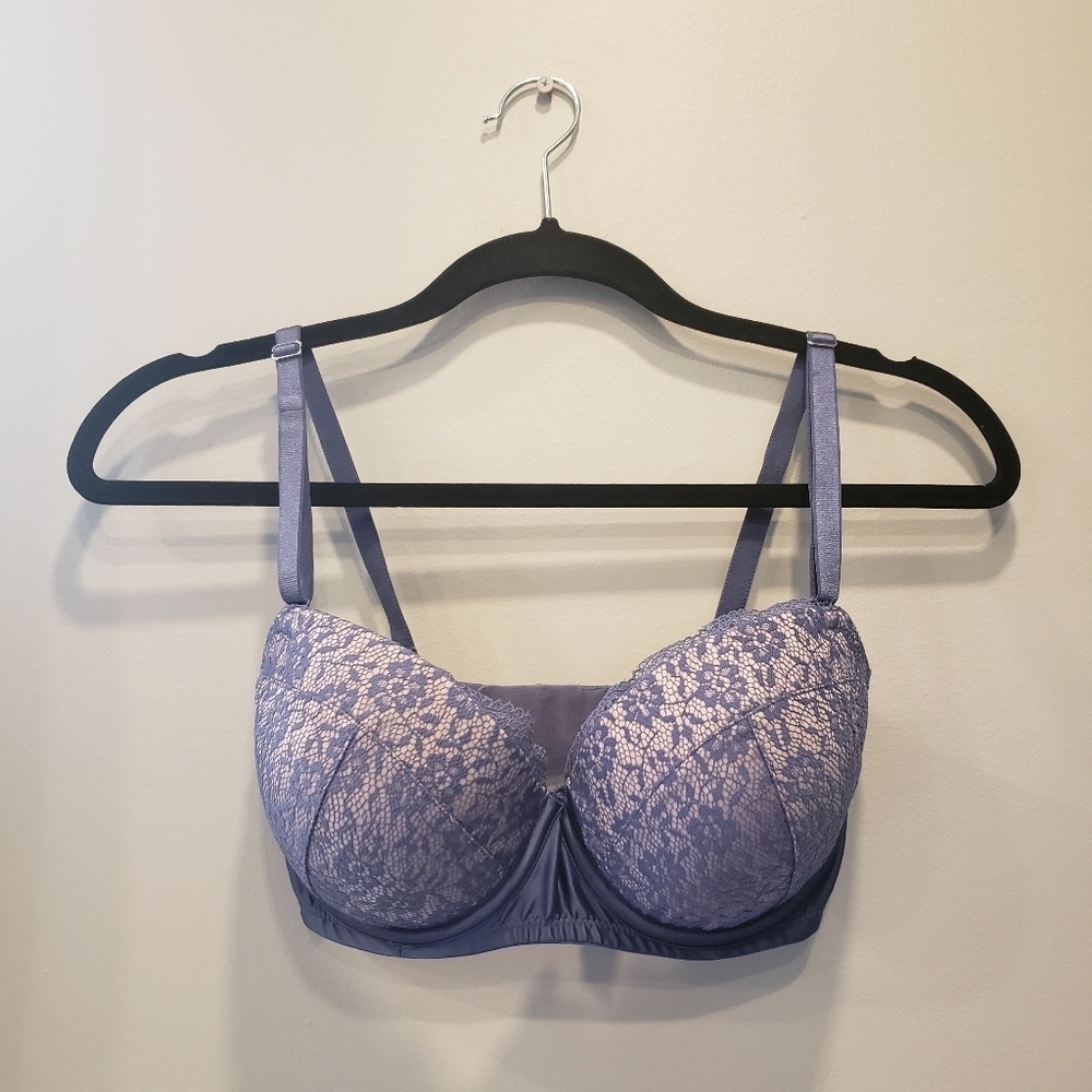 Sz 32DDD Periwinkle Victoria's Secret Lined Demi Lace Bra
